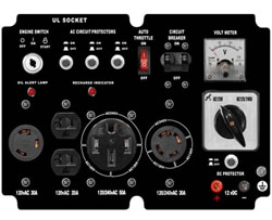 durostar-generator-plugs-panel 具有各种插头的电发电机控制面板。